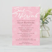 Elegant Floral Bat Mitzvah Uitnodiging (Staand voorkant)