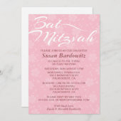 Elegant Floral Bat Mitzvah Uitnodiging (Voorkant / Achterkant)