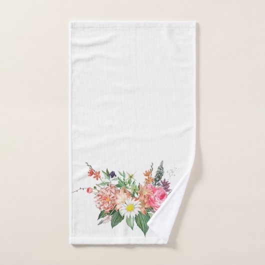 elegant Floral Bath Towel Set Bad Handdoek (Handdoek)