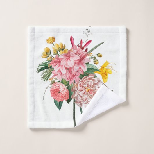 elegant Floral Bath Towel Set Bad Handdoek (Wasdoekje)