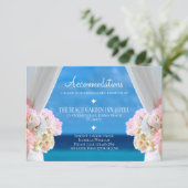 Elegant Floral Beach Bruiloft Accommodaties Kaart (Staand voorkant)