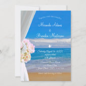 Elegant Floral Beach Summer Wedding Kaart (Voorkant)