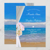 Elegant Floral Beach Summer Wedding Kaart (Voorkant / Achterkant)