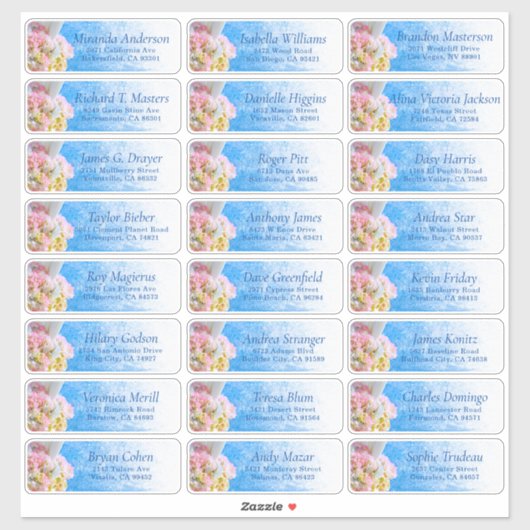 Elegant Floral Beach Zomer Gastenadreslabel Sticker (Vel)