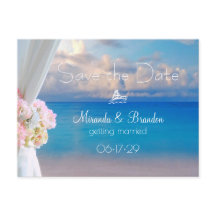 Elegant Floral Beach Zomer Zonsondergang Save the 