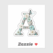 Elegant Floral Beaded Your Monogram Vinyl Stickers (Vel)