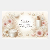 Elegant Floral Beauty Cosmetic Professional Rechthoekige Sticker (Voorkant)