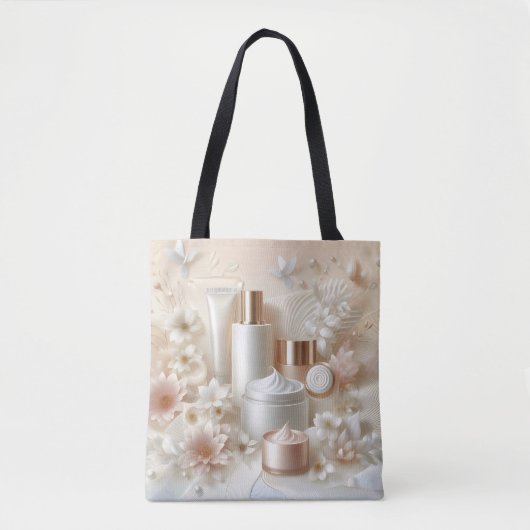 Elegant Floral Beauty Cosmetic Salon Makeup Tote Bag (Voorkant)