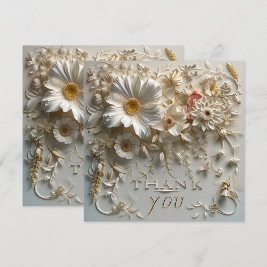 Elegant floral bedankkaart (Voorkant / Achterkant)