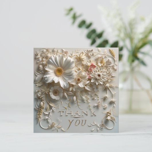 Elegant floral bedankkaart (Staand voorkant)