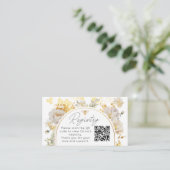 Elegant floral bee Registry QR Code Informatiekaartje (Staand voorkant)