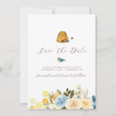 Elegant Floral bee slaat de datum Kaart (Voorkant)