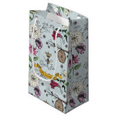 Elegant Floral Beehive & Flowers Blue Klein Cadeauzakje (Voorkant Gekanteld)
