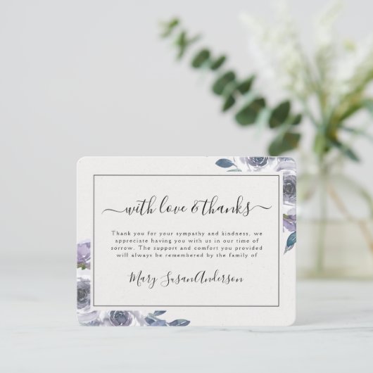 Elegant Floral begrafenis Memorial Bedankkaart (Staand voorkant)