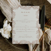 Elegant Floral Beige Cream Tafel Diner Menu