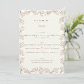 Elegant Floral Beige Cream Tafel Diner Menu (Staand voorkant)