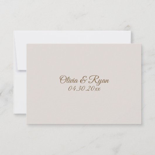 Elegant Floral Beige Response Kaart (Achterkant)