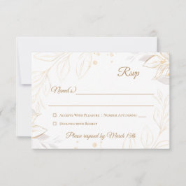Elegant Floral Beige Response Kaart