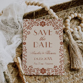 Elegant Floral Beige Wedding  Save The Date