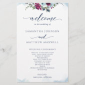 Elegant Floral Berry, Blue en Burgundy Wedding (Voorkant)