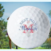 Elegant Floral Best Mam Name Monogram Golfballen
