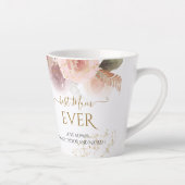 Elegant Floral Best Mum Ever Gold Glitter Names Latte Mok (Rechts)