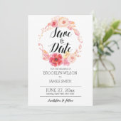 Elegant Floral bewaar de datumkaarten met spat Save The Date (Staand voorkant)
