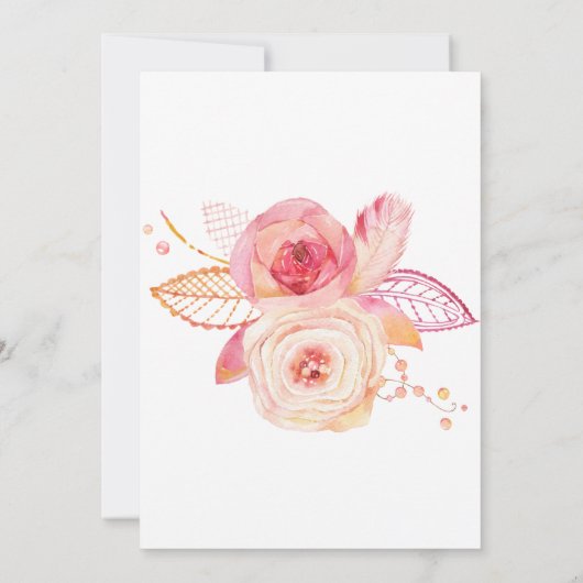 Elegant Floral bewaar de datumkaarten met spat Save The Date (Achterkant)