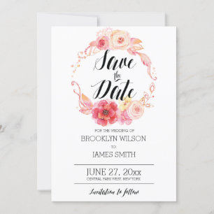 Elegant Floral bewaar de datumkaarten met spat Save The Date