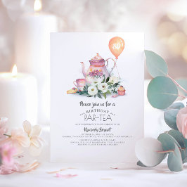 Elegant Floral Birthday Par-tea Kaart
