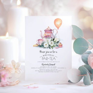 Elegant Floral Birthday Par-tea Kaart