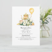 Elegant Floral Birthday Par-tea Uitnodiging (Staand voorkant)