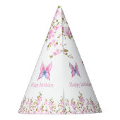 Elegant Floral Birthday Party Feesthoedjes (Achterkant)