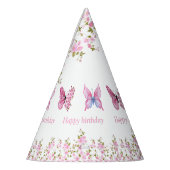 Elegant Floral Birthday Party Feesthoedjes (Links)