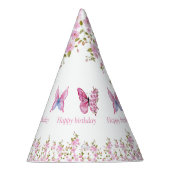 Elegant Floral Birthday Party Feesthoedjes (Rechts)