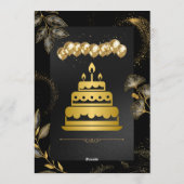 Elegant Floral Birthday Party Invitation Kaart (Achterkant)