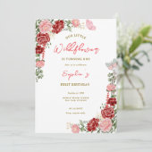 Elegant Floral Birthday Party Kaart (Staand voorkant)