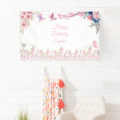 Elegant Floral Birthday Party Spandoek (Insitu)