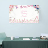 Elegant Floral Birthday Party Spandoek (Beurs)