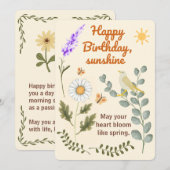Elegant Floral Birthday - Pastel Garden Theme Card Kaart (Voorkant / Achterkant)