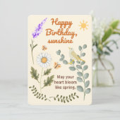 Elegant Floral Birthday - Pastel Garden Theme Card Kaart (Staand voorkant)