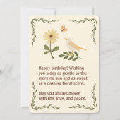 Elegant Floral Birthday - Pastel Garden Theme Card Kaart (Achterkant)