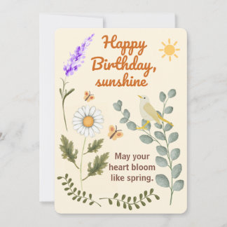 Elegant Floral Birthday - Pastel Garden Theme Card Kaart
