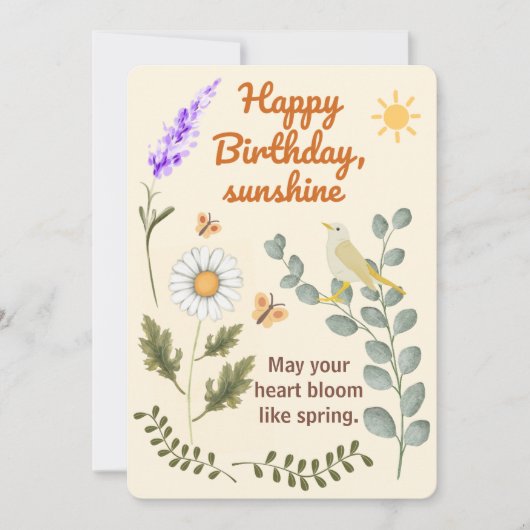 Elegant Floral Birthday - Pastel Garden Theme Card Kaart (Voorkant)