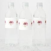 Elegant Floral Birthday Water Bottle Label Waterfles Etiket (Flessen)