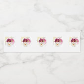 Elegant Floral Birthday Water Bottle Label Waterfles Etiket (Enkel label)