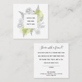 Elegant Floral Black and White Referral-kaart Vierkante Visitekaartje (Voorkant / Achterkant)