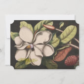 Elegant Floral Black Copper Magnolia Wedding Kaart (Achterkant)