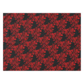 Elegant Floral Black en Red  Tafelkleed (Voorkant (Horizontaal))