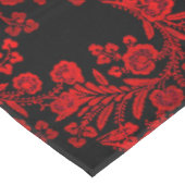 Elegant Floral Black en Red  Tafelkleed (Gekanteld)
